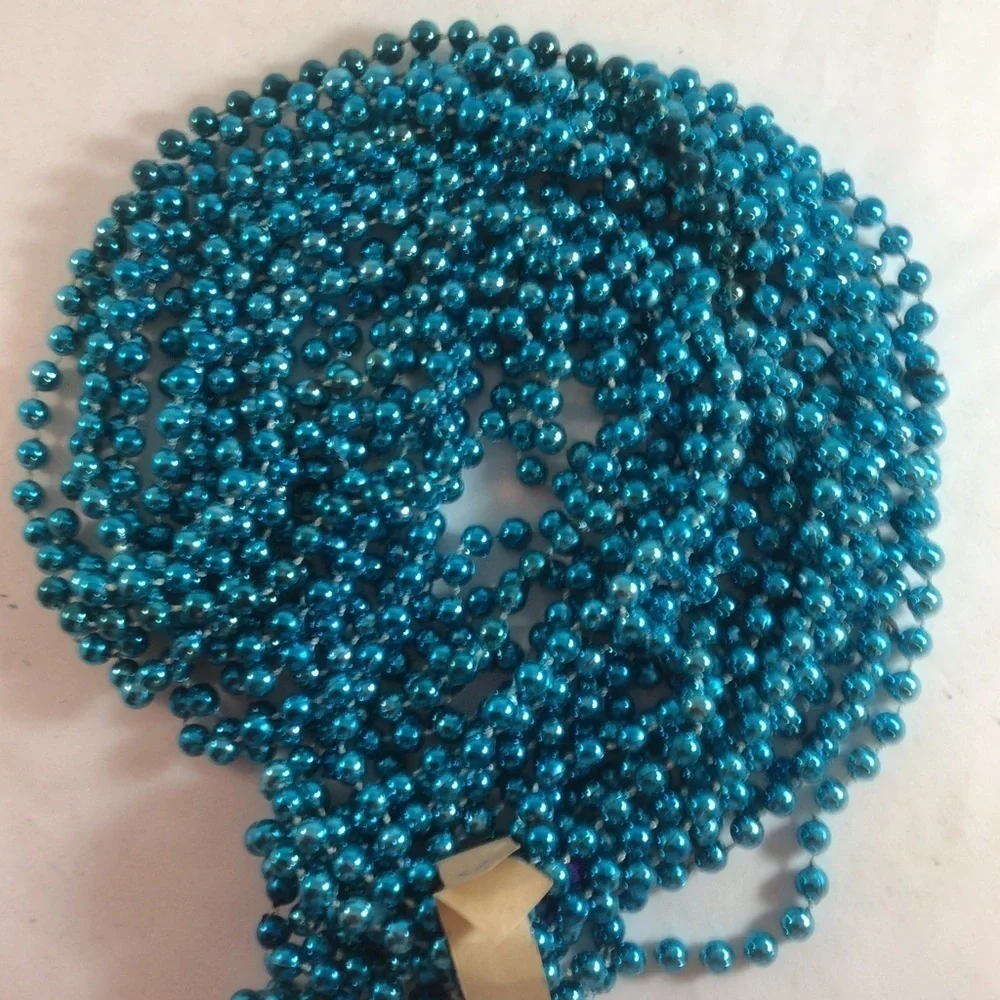 Mardi Gras Beads 1 Dozen Strands Aqua New 30” Each
